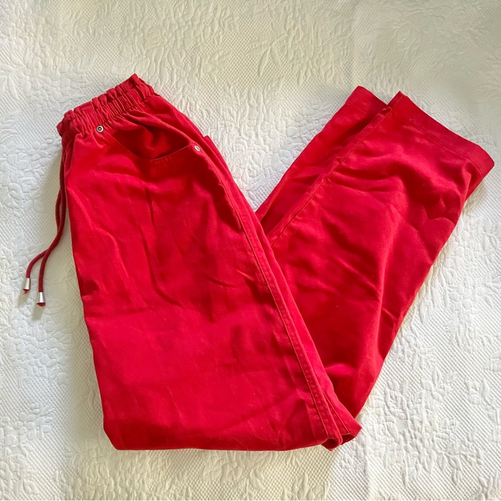 Basic Editions Red Women's Straight Leg Pants